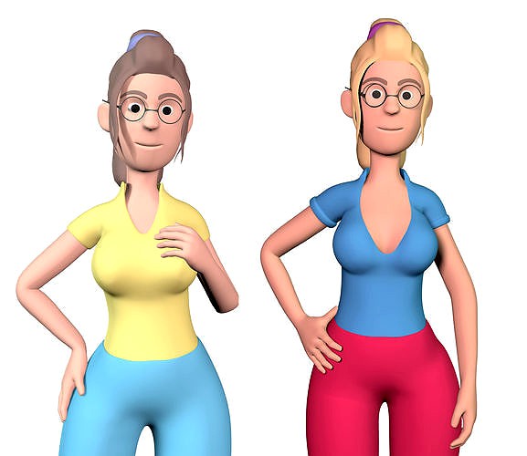 Cartoon girl with glasses