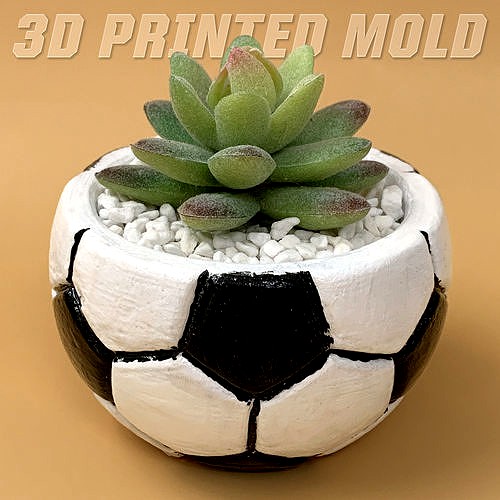 Soccer Ball Planter mold - 3D Pot Printing | 3D