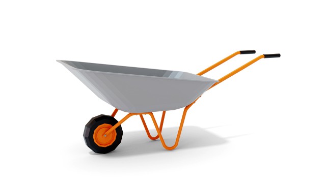 Cartoon wheelbarrow garden