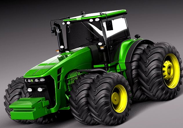 John Deere 8530 tractor twin wheels 3D Model