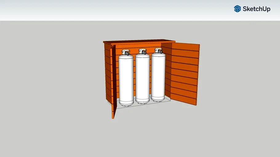MBI Plaza Firepit Propane Storage Locker 3d model