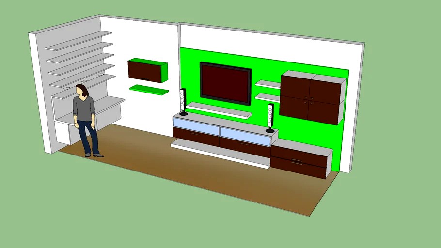 TV wall furniture set 3d model