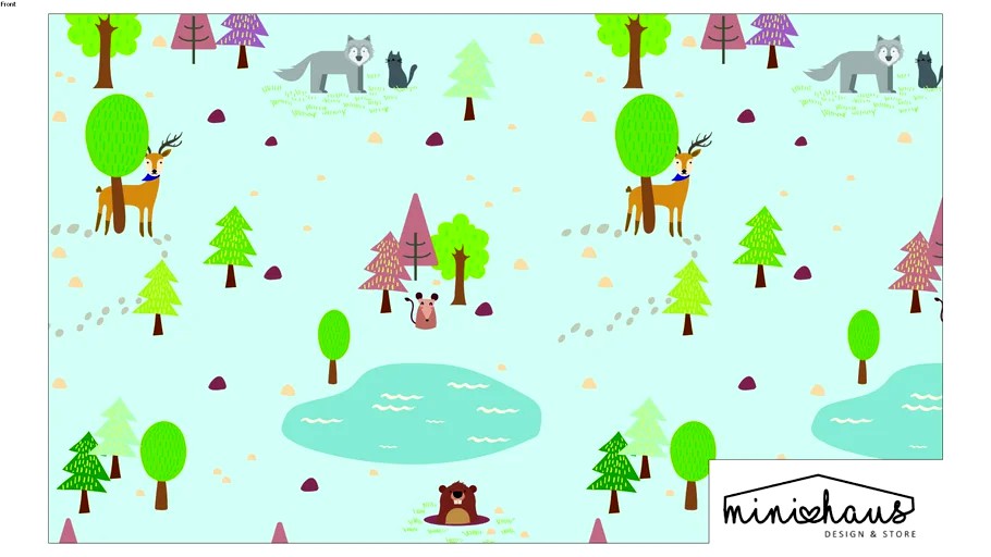 PAPEL DE PAREDE FLORESTA AZUL