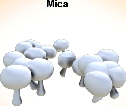 Mica mushrooms 3D Model