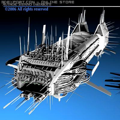 Porcupine spaceship 3D Model