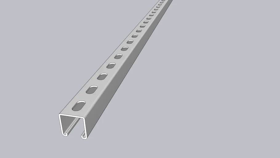 96' P1000 UNISTRUT WITH SLOTTED HOLES 3d model