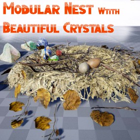 Modular Nest with Beautiful Crystals And Eggs!