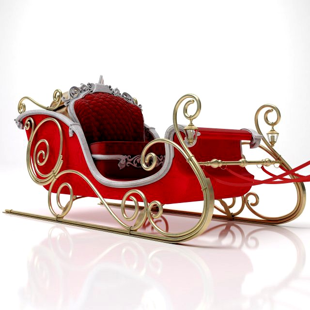 Santa Claus sleigh with reindeer