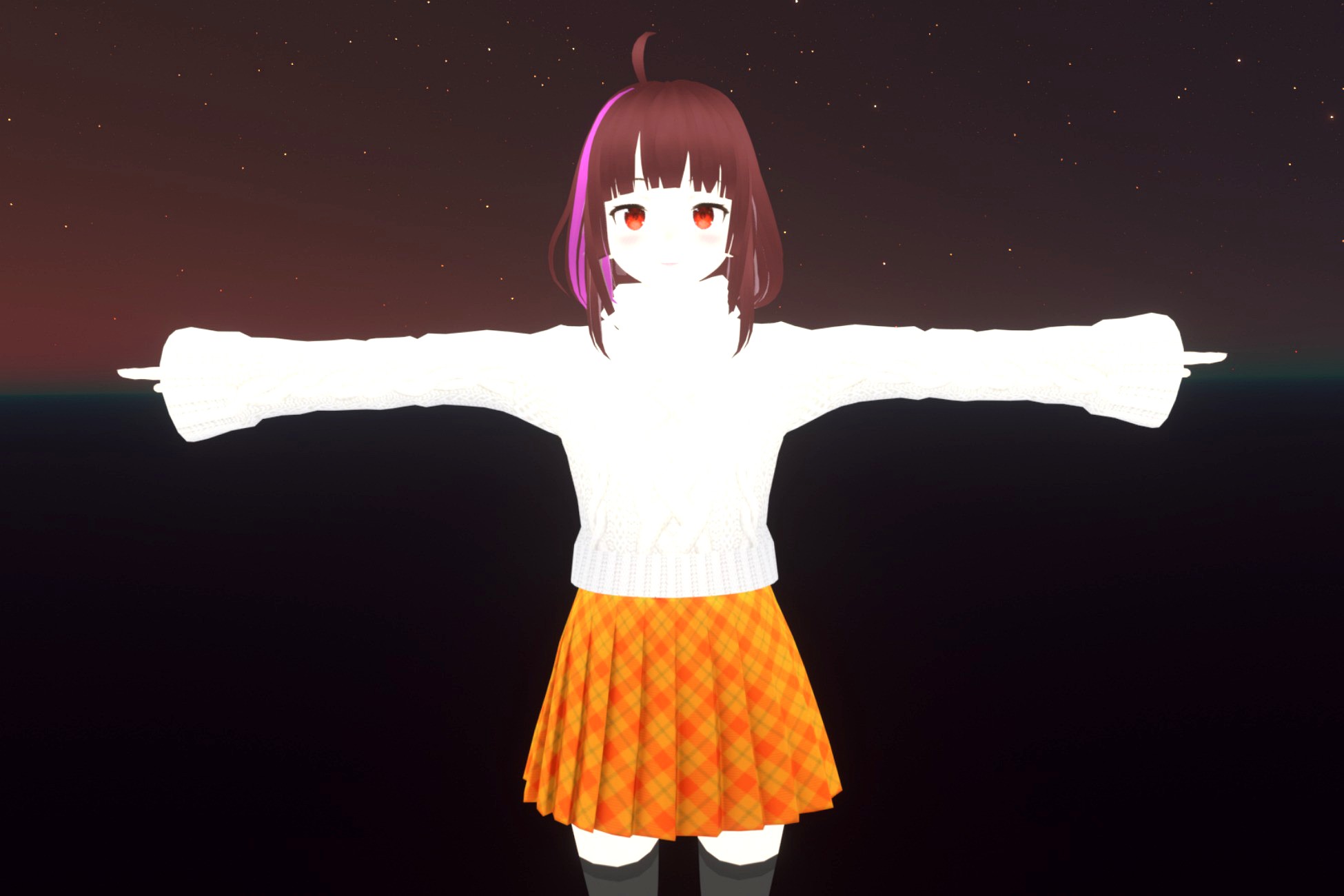 Cute Anime Girl Game Ready Low poly 3D model - Keiko