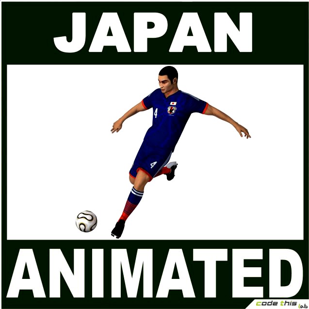 Soccer Player Japan CG 3D Model