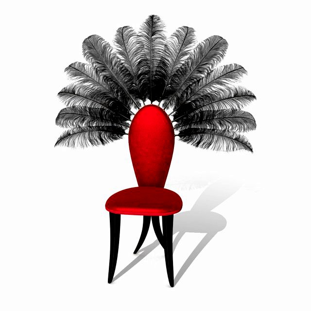 Chair with feathers - Moulin Rouge