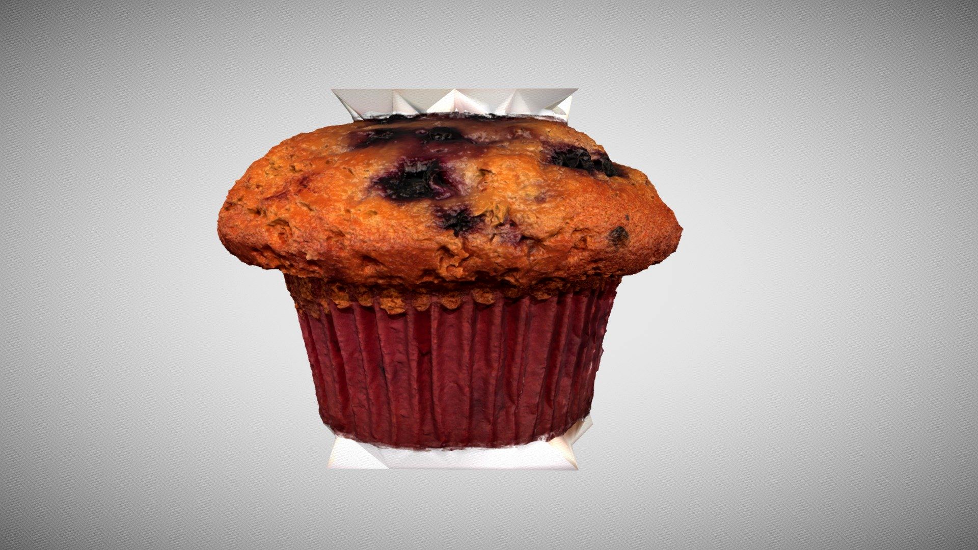 3D Raw Scan Blueberry Muffin