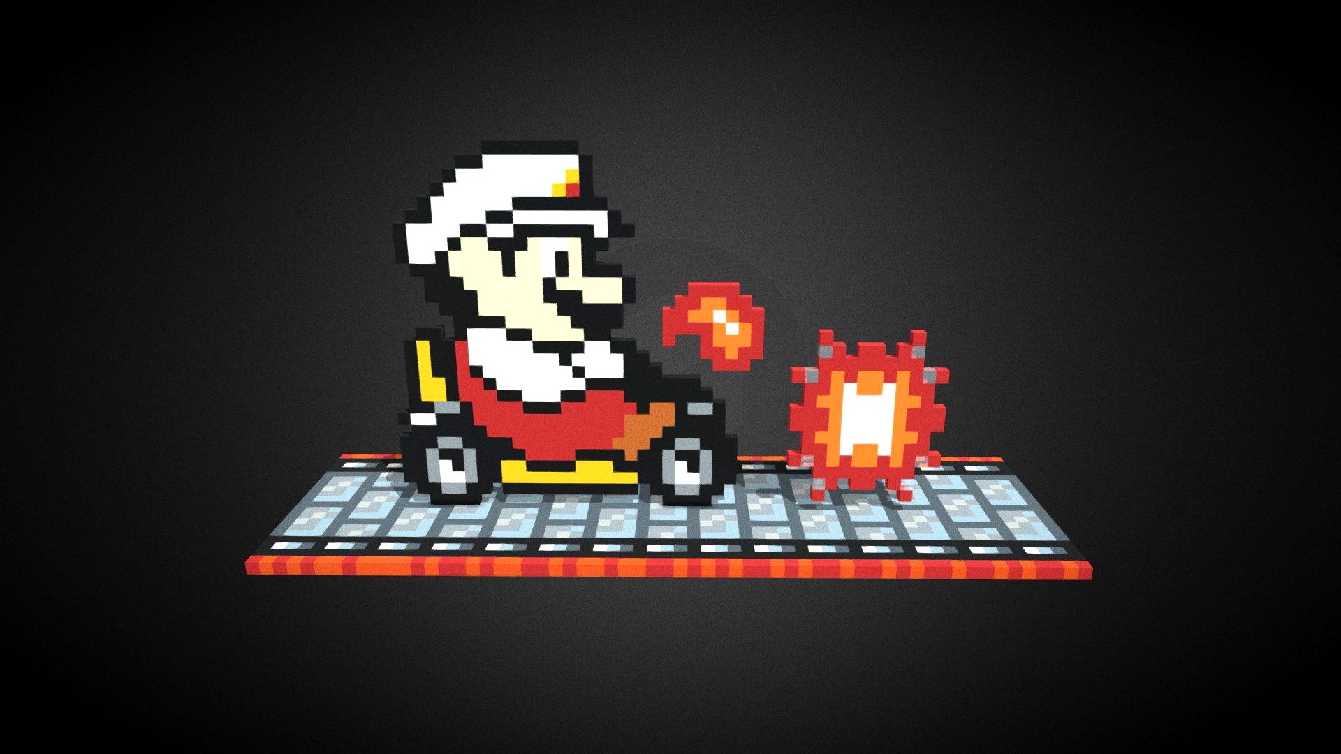 SMK104 - Super Pixel Kart Fire Mario