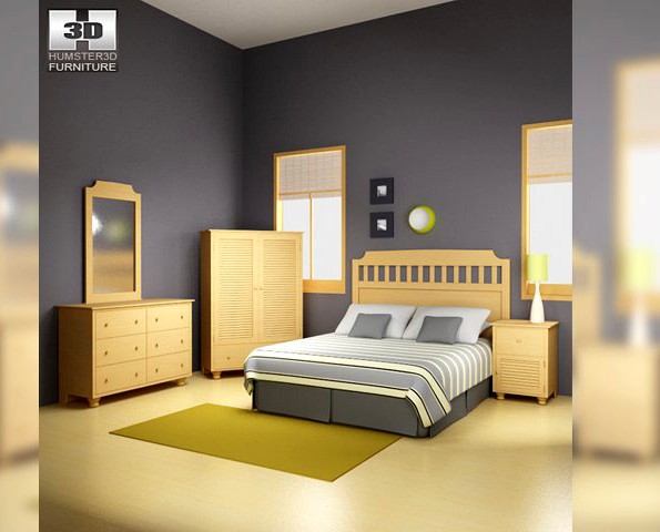 Bedroom Furniture 20 Set 3D Model