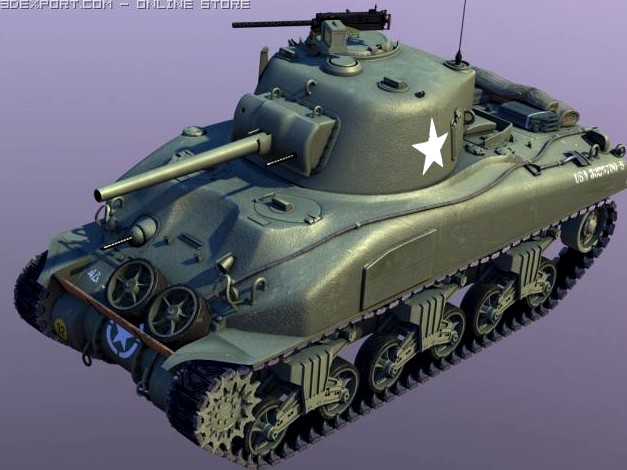 Sherman M4A1 tank 3D Model
