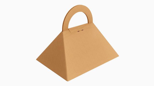 Pyramid carrying cardboard box