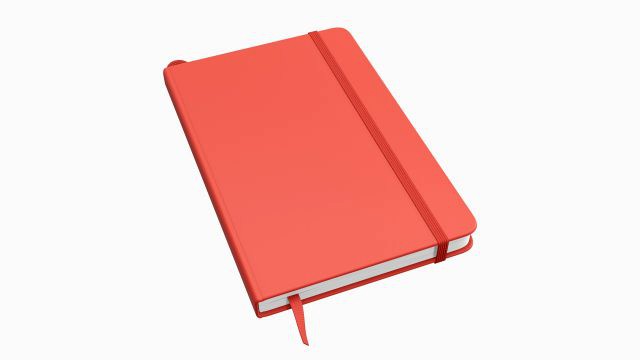 Notebook hardcover with strap A5 small