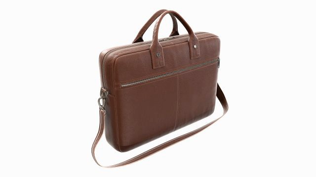 Leather laptop briefcase shoulder travel bag handbag 01