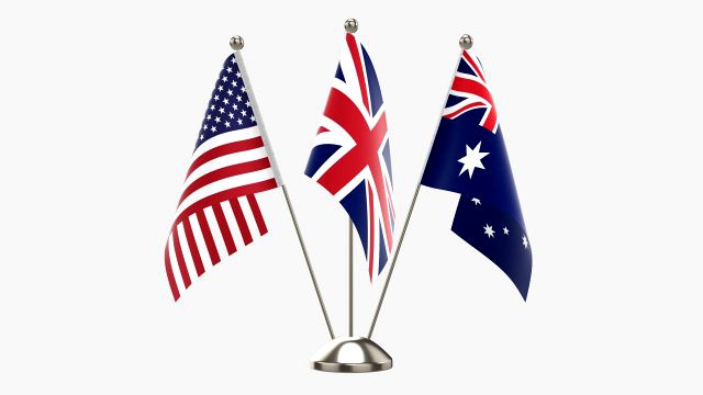 Decorative desk flag triple flagpole