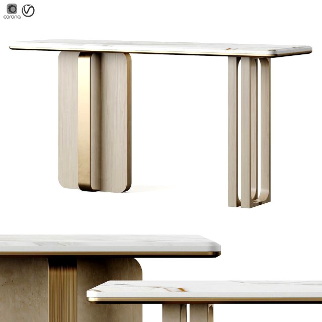 Ana Roque Beige BLOCK Console Table