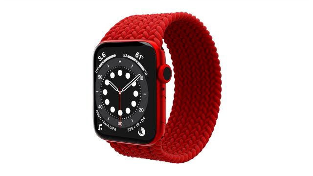 Apple Watch Series 6 Braided Solo Loop Red