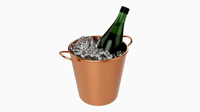 Vermouth Bottle In Bucket With Ice