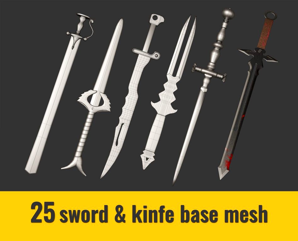 25 Sword and knife base mesh (140557)