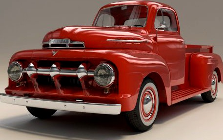 1951 Ford F1 Pickup Truck 3D Model