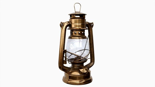 Old Metal Kerosene Lamp 01