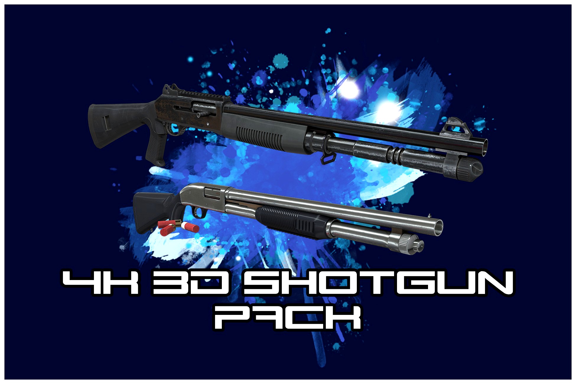 FPS Guns 4K Shotgun pack 3d model