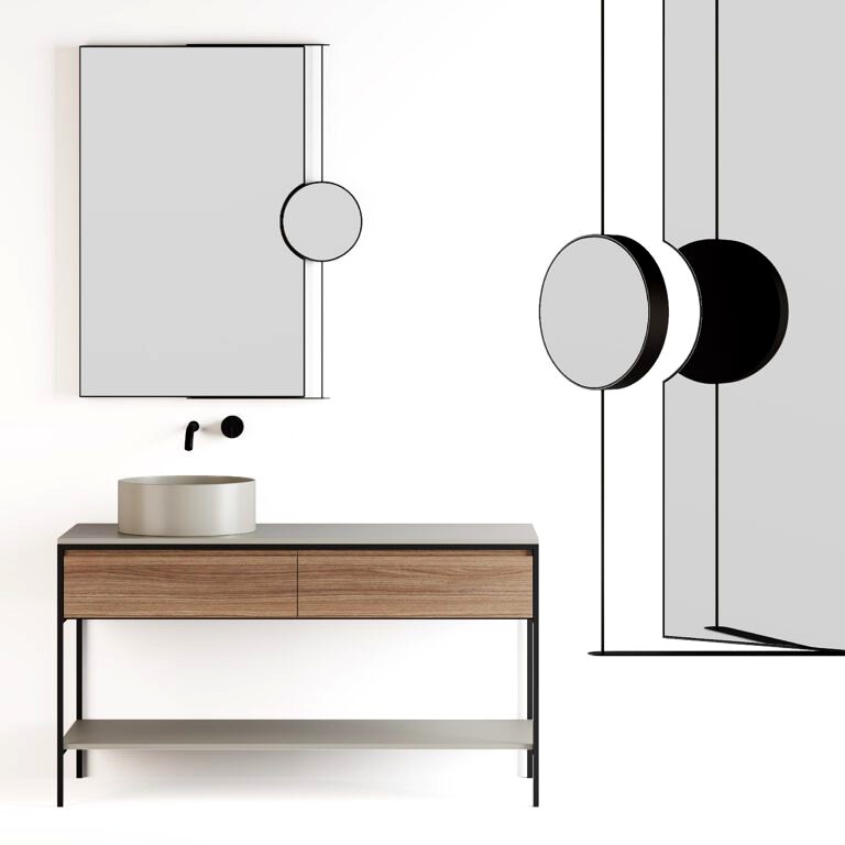 Nic Design Stand + Falper Acquifero Washbasin cabinet (339211)