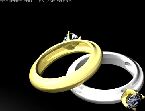 05 carat solitaire engagement ring 3D Model