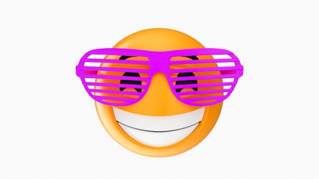 Emoji 086 Laughing With Party Glasses