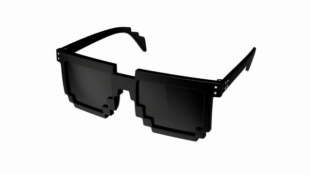 Pixel Style Glasses Black