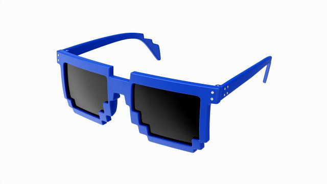 Pixel Style Glasses Blue