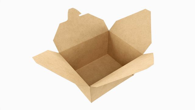 Kraft Paper Take-Away Container Open