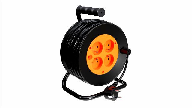 Extension cord reel with sockets 01