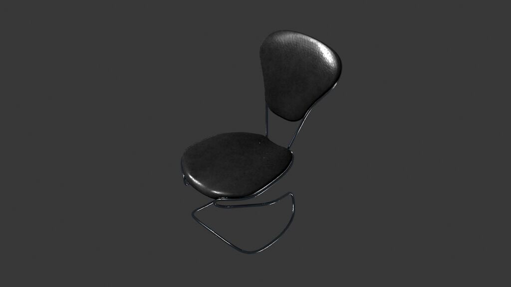 Chair Leather Creased (Low-poly for game dev) (339849)