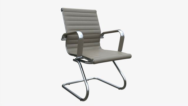 Office Chair with armrests on Metal Frame 01