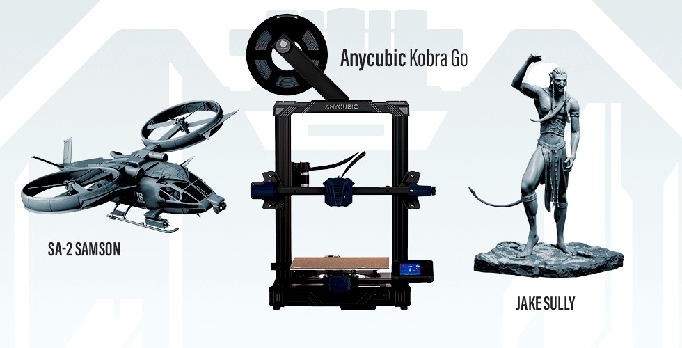 Anycubic Kobra Go 3D Printer + Jake Sully + Aerospatiale SA-2 Samson