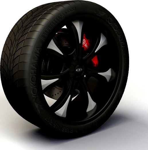 Wheel Baccarat  Mirage rims and tyre 3D Model