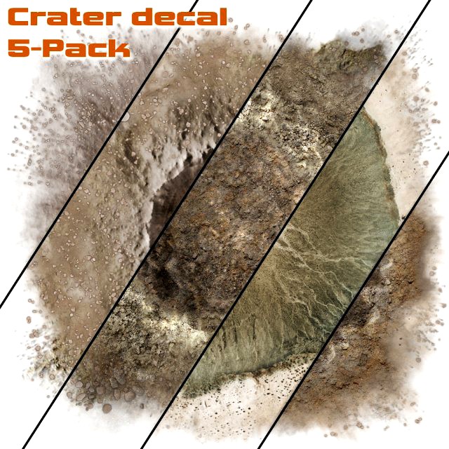 Crater ground damage explosion decal collection - pack 2