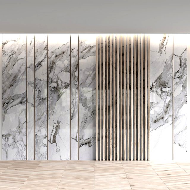 marble panels with planks