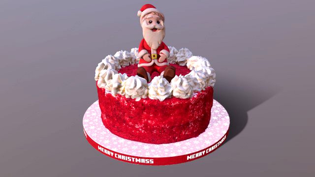 Santa Clause Christmas Red Velvet Cake