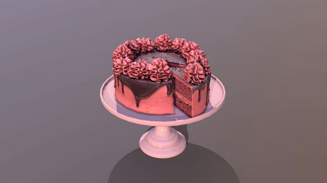 Sliced Red Velvet Gateau