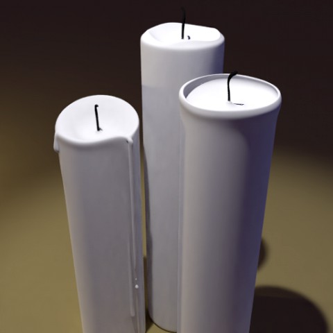 3d candle model 012 - movie and game ready