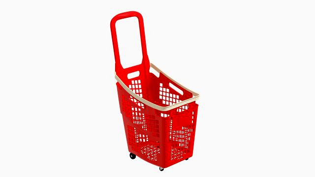 supermarket basket trolley plastik red