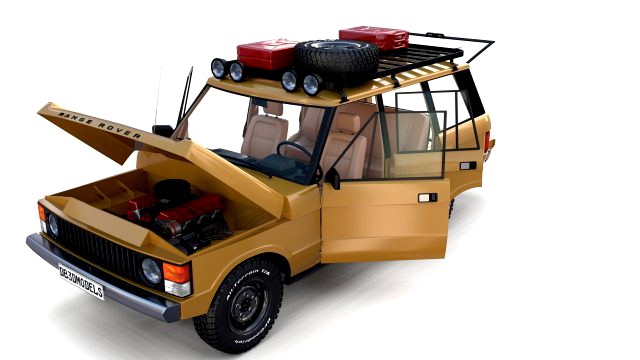 range rover classic with chassis and interior v1