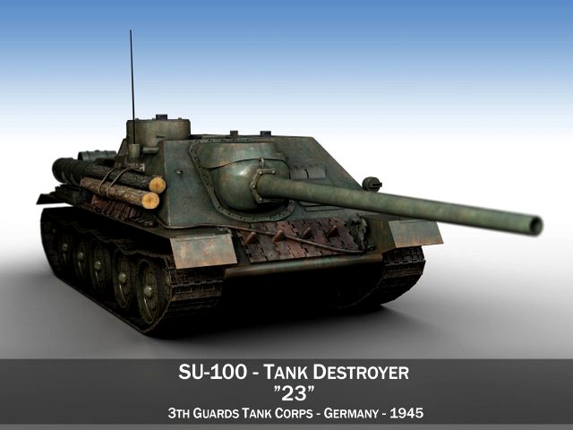 su-100 - 23 - soviet tank destroyer