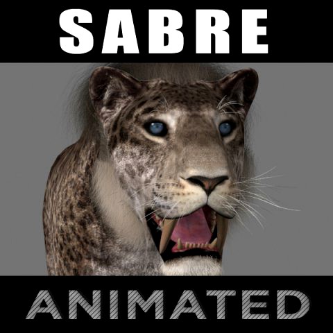 female sabretooth - 3d animated model